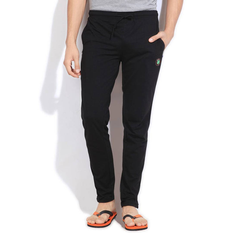 Black  Cotton Blend  Regular Track Pants