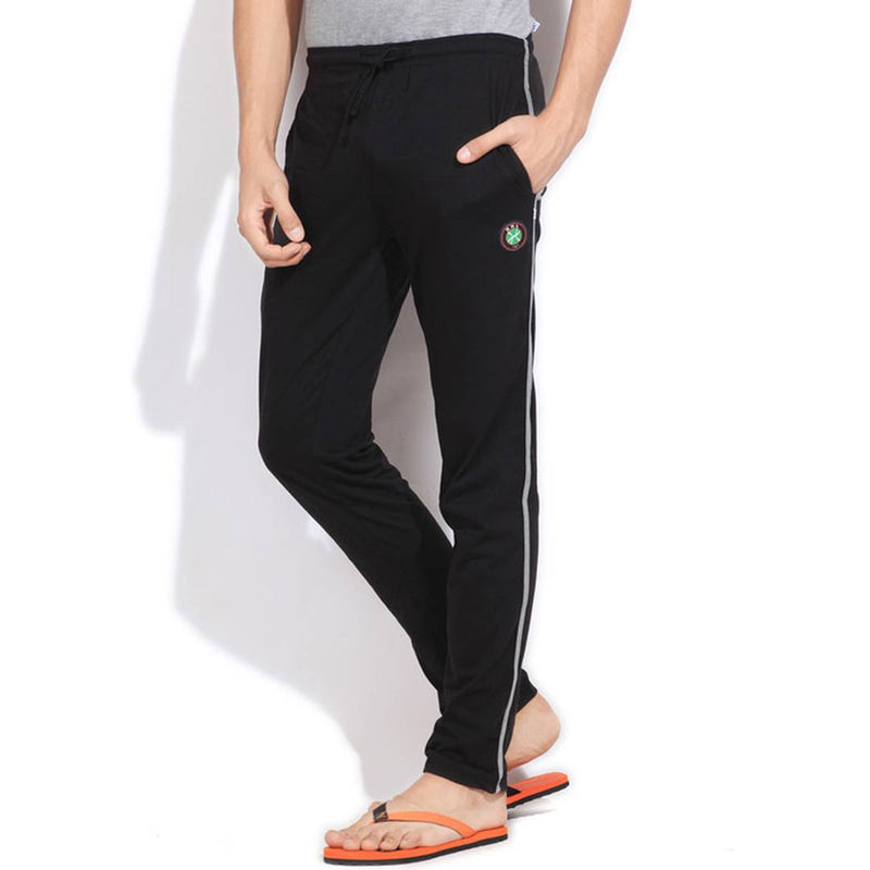 Black  Cotton Blend  Regular Track Pants