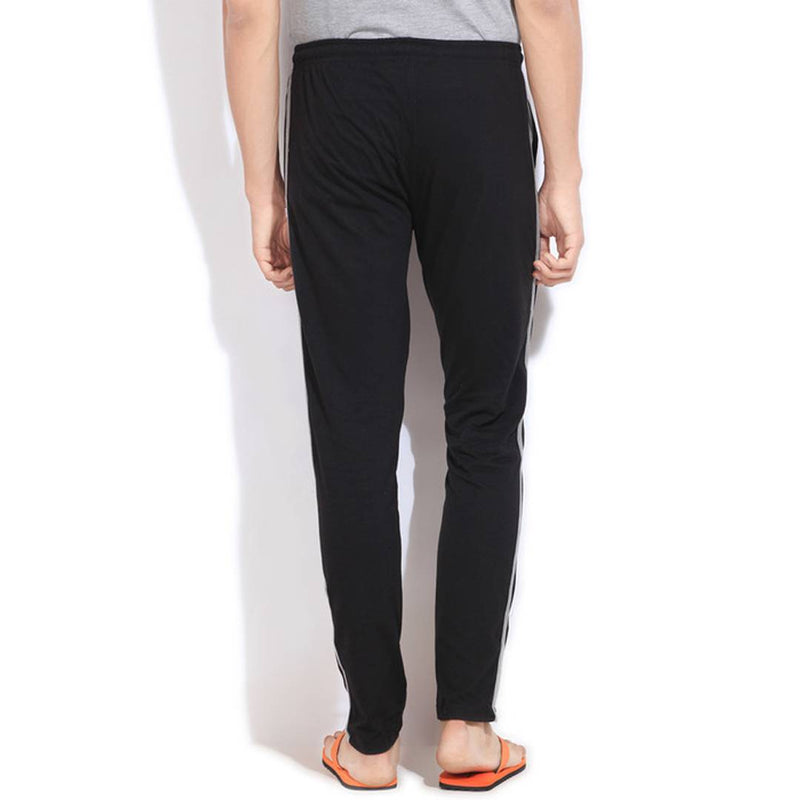 Black  Cotton Blend  Regular Track Pants