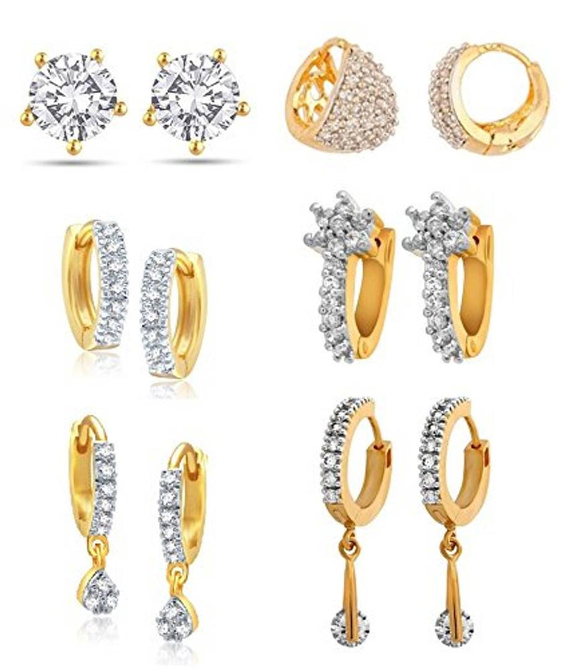 Combo of 6 Trendy American Diamond Earrings