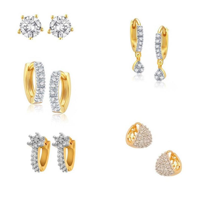 Combo of Trendy American Diamond Earrings