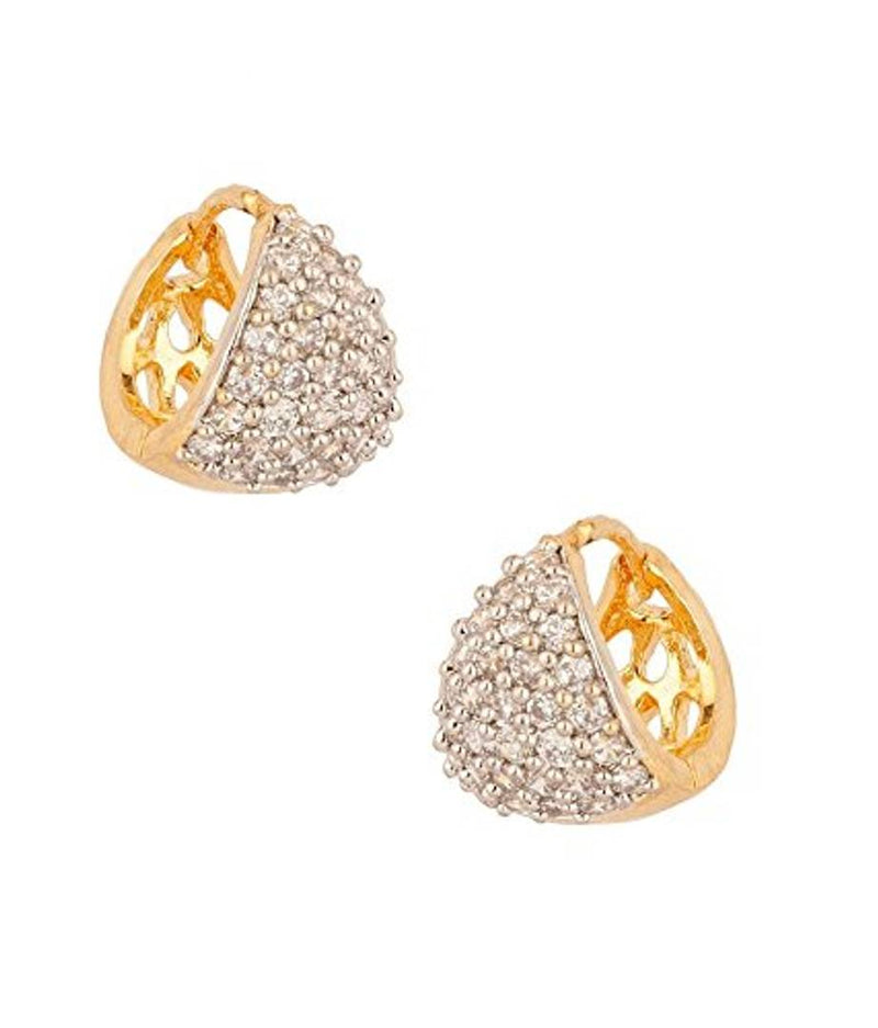 Gold-Plated American Diamond Hoop Earrings
