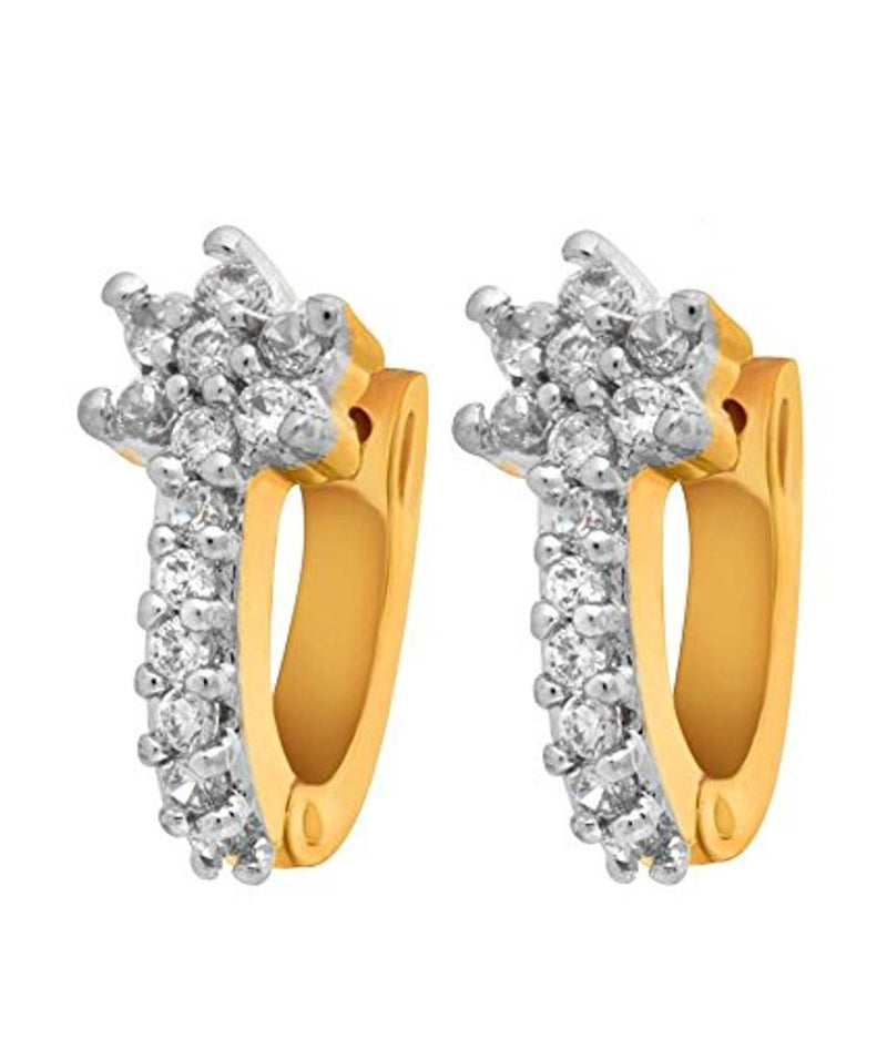 Gold-Plated American Diamond Hoop Earrings