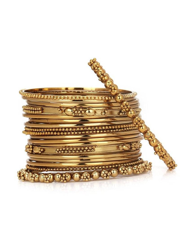 Antique Look Gold Plated Traditional Bangles set