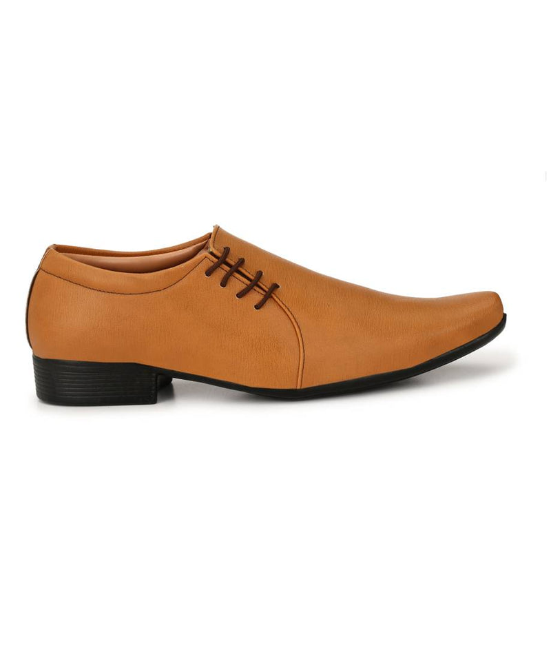 Men's Tan Slip-on Party Wear Synthetic Formal Shoes