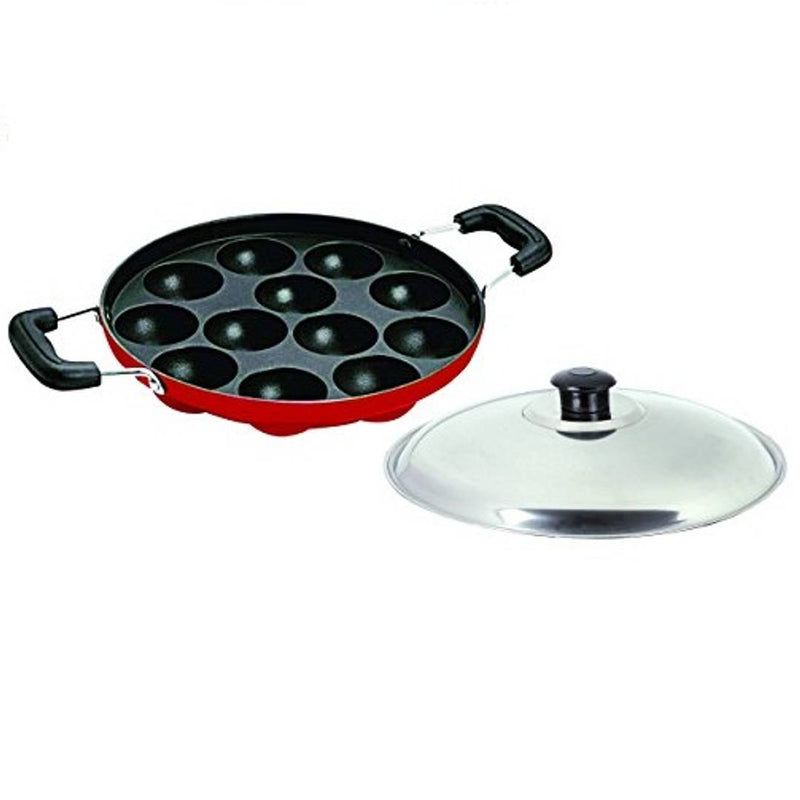 Stainless Non stick Appam Tawa, Red