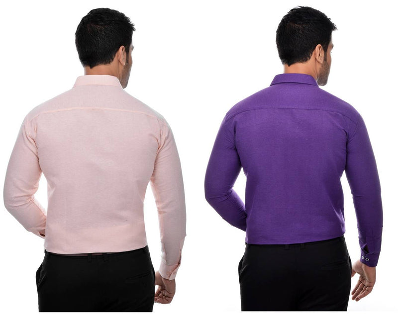 Buy 1 Get 1 Free Multicoloured Khadi Solid Long Sleeve Formal Shirt
