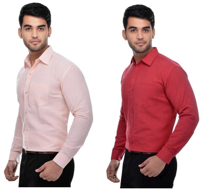 Buy 1 Get 1 Free Khadi Solid Long Sleeve Formal Shirt