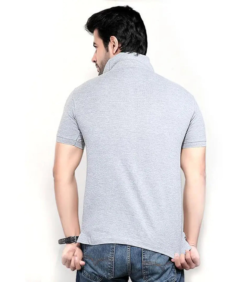 Men Multicoloured Polyester Blend Slim Fit Polos T-Shirt (Pack of 2)
