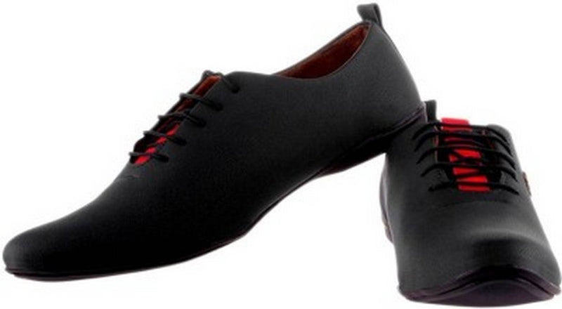 Black Synthetic Leather Casual Shoe