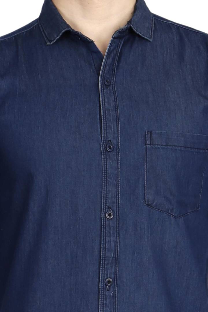 Signature Limited Edition Denim Solid Long Sleeves Casual Shirt