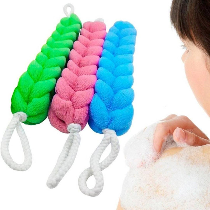 Bathing Body Cleansing Sponge Loofah Back Scrubber (Set of 3) - Spa Beauty Bath Accessories for Men & Women