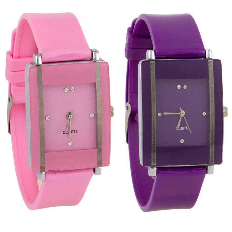 Combo Of 2 Pink-Purple Watch For Women