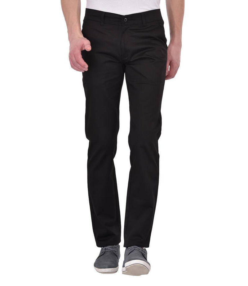 Black Regular Wear Casual Trouser