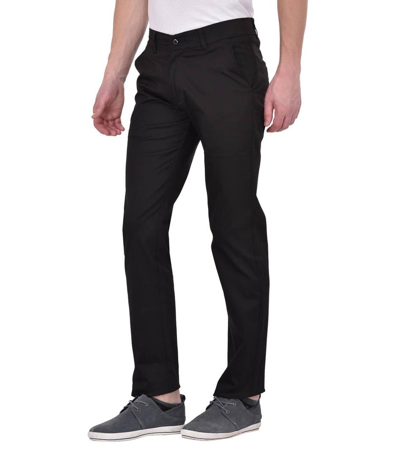 Black Regular Wear Casual Trouser