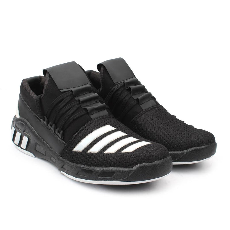 Men's Black Synthetic Sport Sneakers