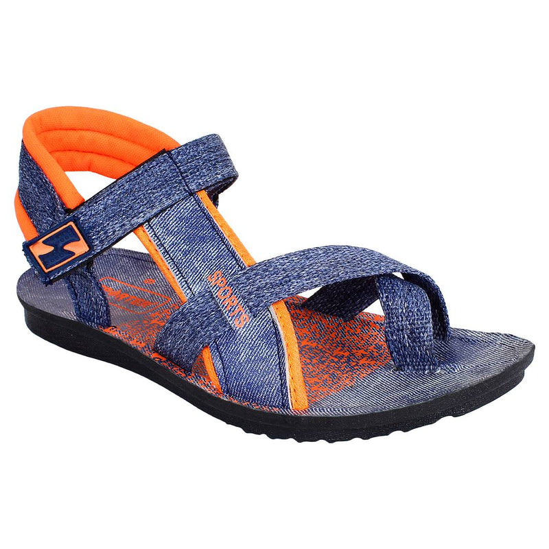 Men Blue Canvas Comfort Sandals