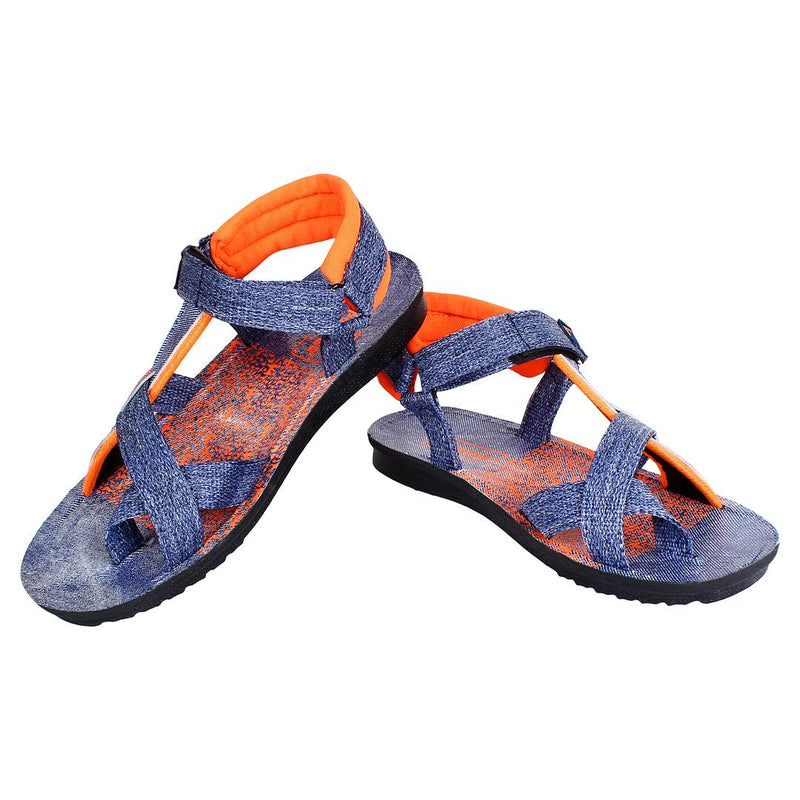 Men Blue Canvas Comfort Sandals