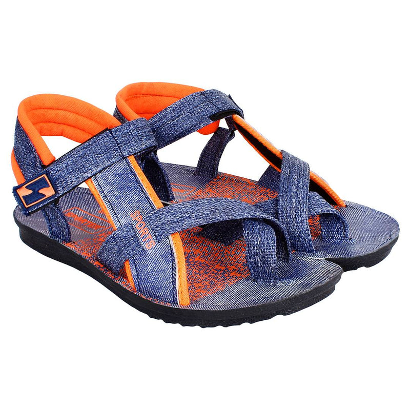 Men Blue Canvas Comfort Sandals