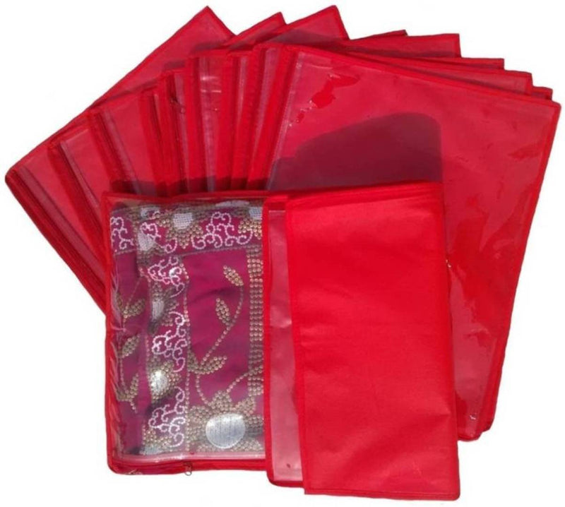 Designer Non-Woven Single Saree Cover or Garments Cover Combo Pack of 12 Pcs.