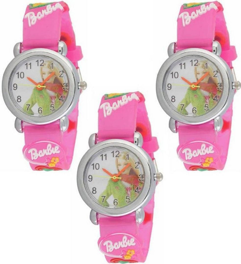 Pink Barbie Combo Pack Of - 3  Watch