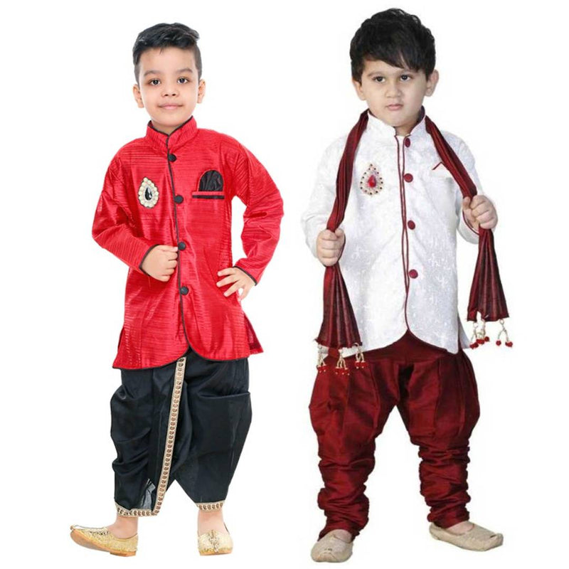 Boys Festive & Party Kurta and Churidar Set