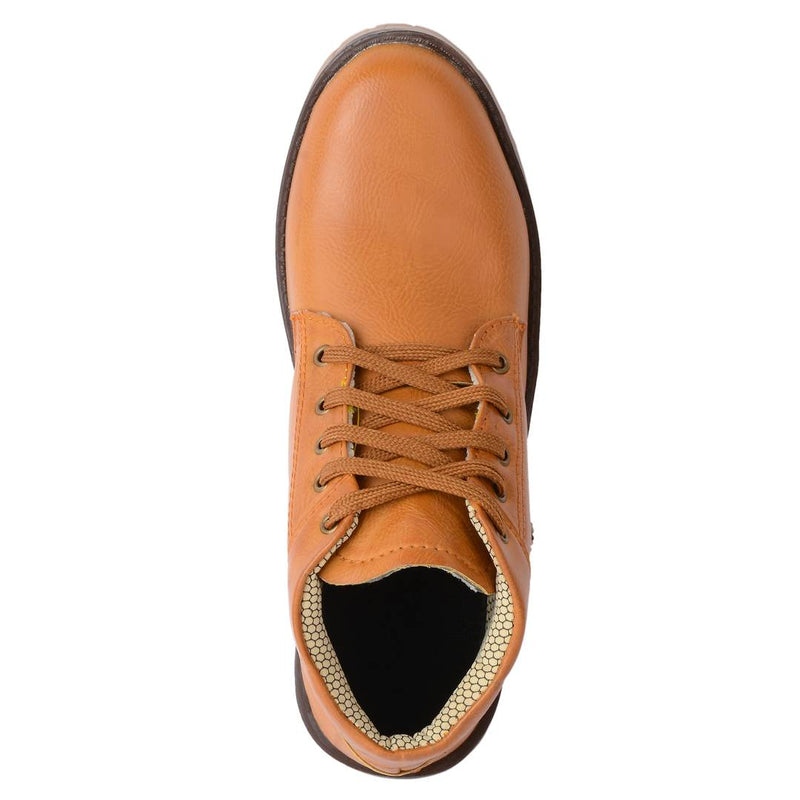 Tan Synthetic Leather boots for Men