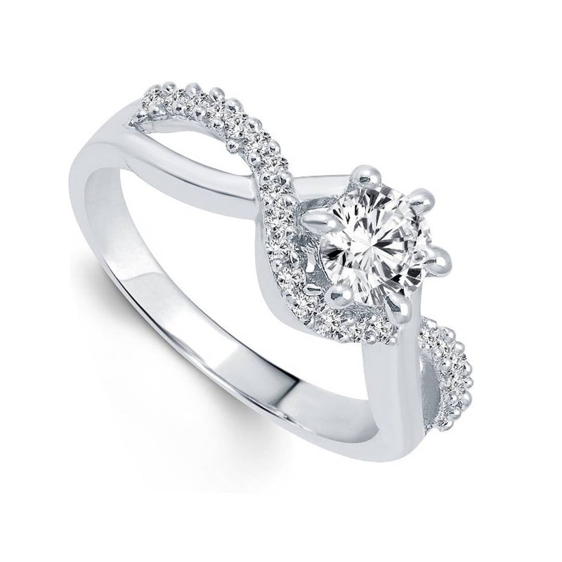 Trendy Design Solitaire (CZ) Rhodium Plated alloy Ring for Women and Girls - [VFJ1032FRR]