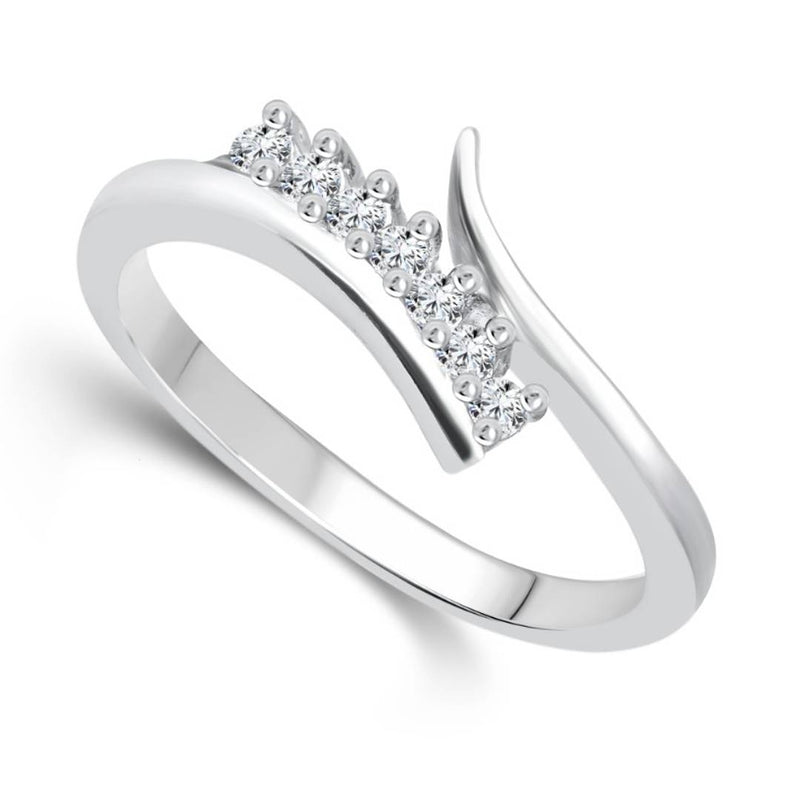 Silvo Beauty (CZ) Rhodium Plated alloy Ring for women and Girls - [VFJ1077FRR]