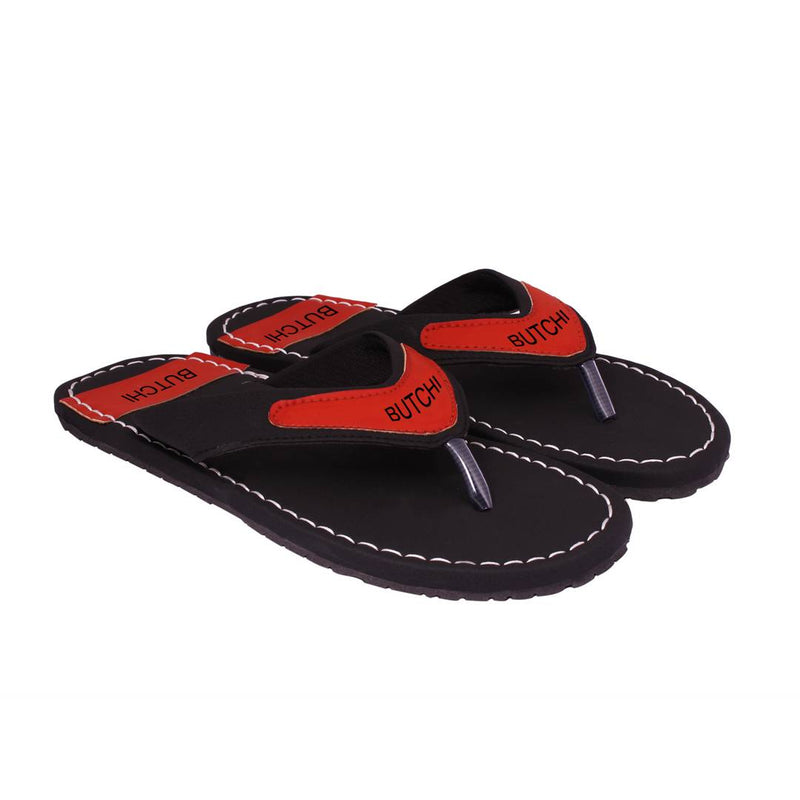 Men's Black Synthetic Leather Stylish Casual Slipper