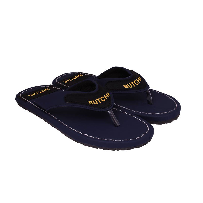 Men's Blue Synthetic Leather Stylish Casual Slipper
