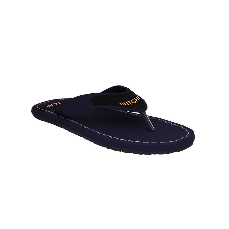 Men's Blue Synthetic Leather Stylish Casual Slipper