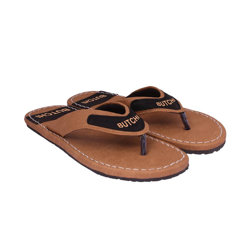 Men's Stylish Beige Synthetic Leather Casual Slipper