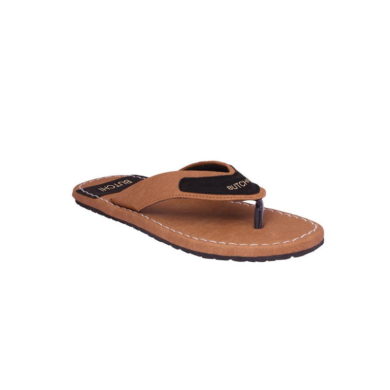 Men's Stylish Beige Synthetic Leather Casual Slipper