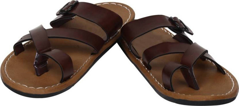 Men's Stylish Brow Synthetic Leather Casual Slipper