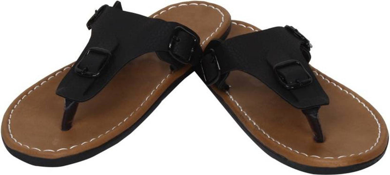 Men's Stylish Black Synthetic Leather Casual Slipper