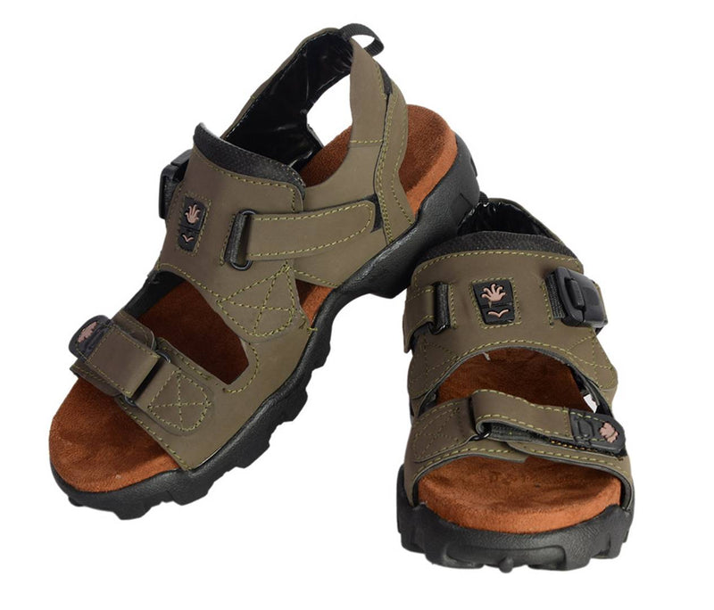 Men's Comfortable Olive Synthetic Leather Sandals