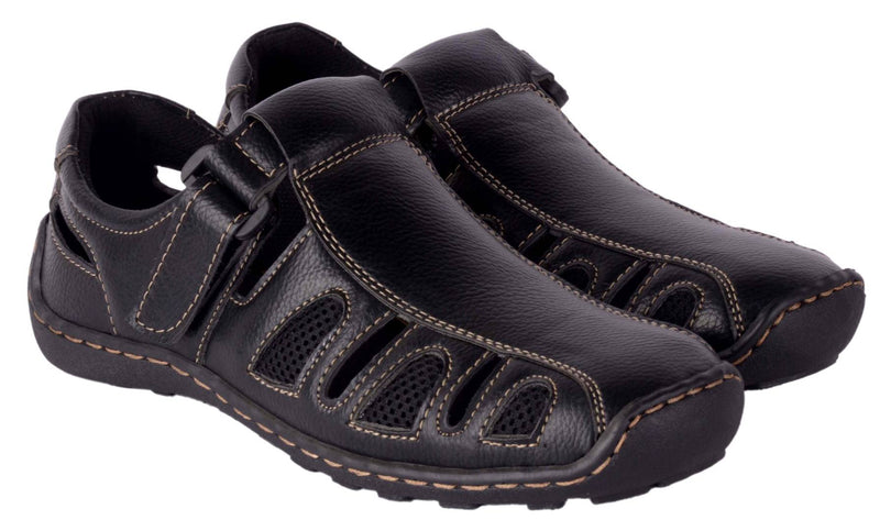 Men's Black Synthetic Comfort Sandal