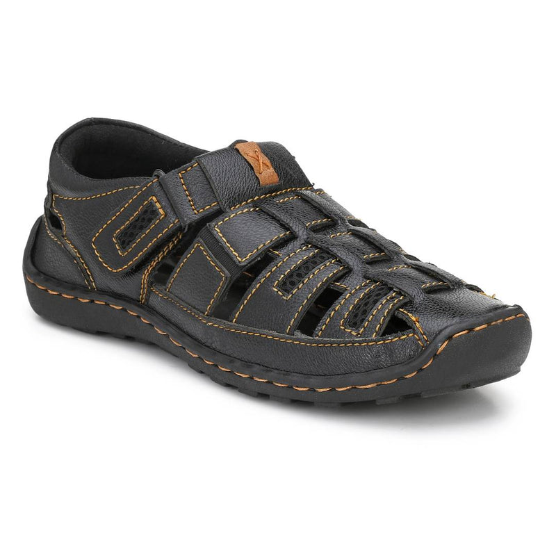 Men's Black Synthetic Comfort Sandal