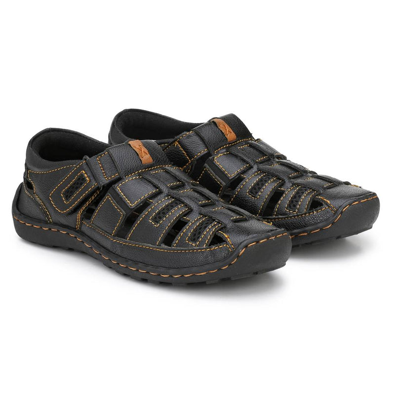 Men's Black Synthetic Comfort Sandal