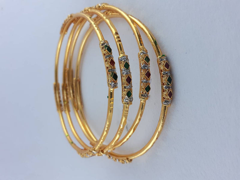 gold plated beautiful four bangles set