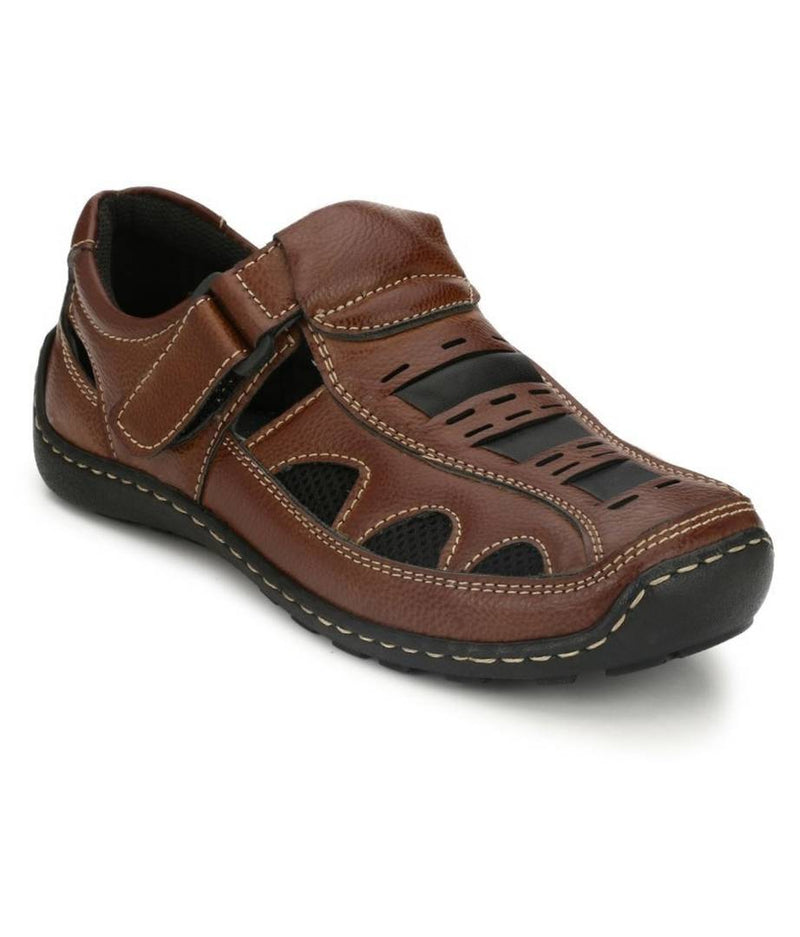 Men's Brown Synthetic Sandal