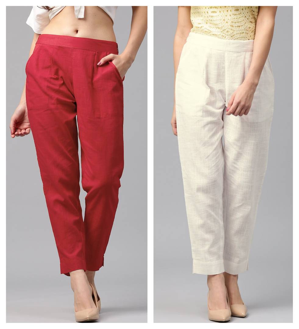 Latest Design & Stylish Western Wear Trouser Pants For Women & Girls (Beige)