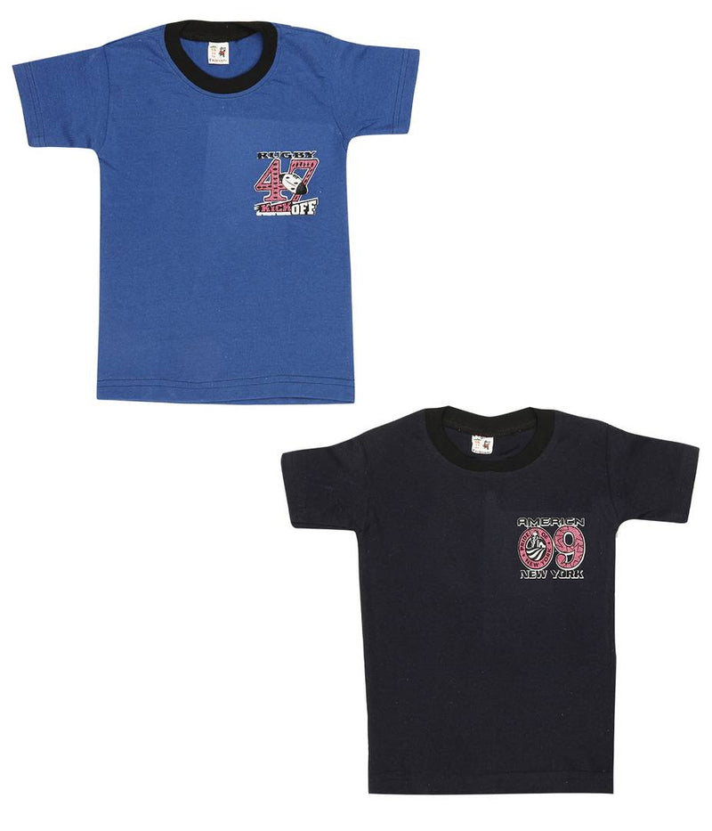 Combo of 2  Multicoloured Cotton Half Sleeves T-Shirt for Boy's