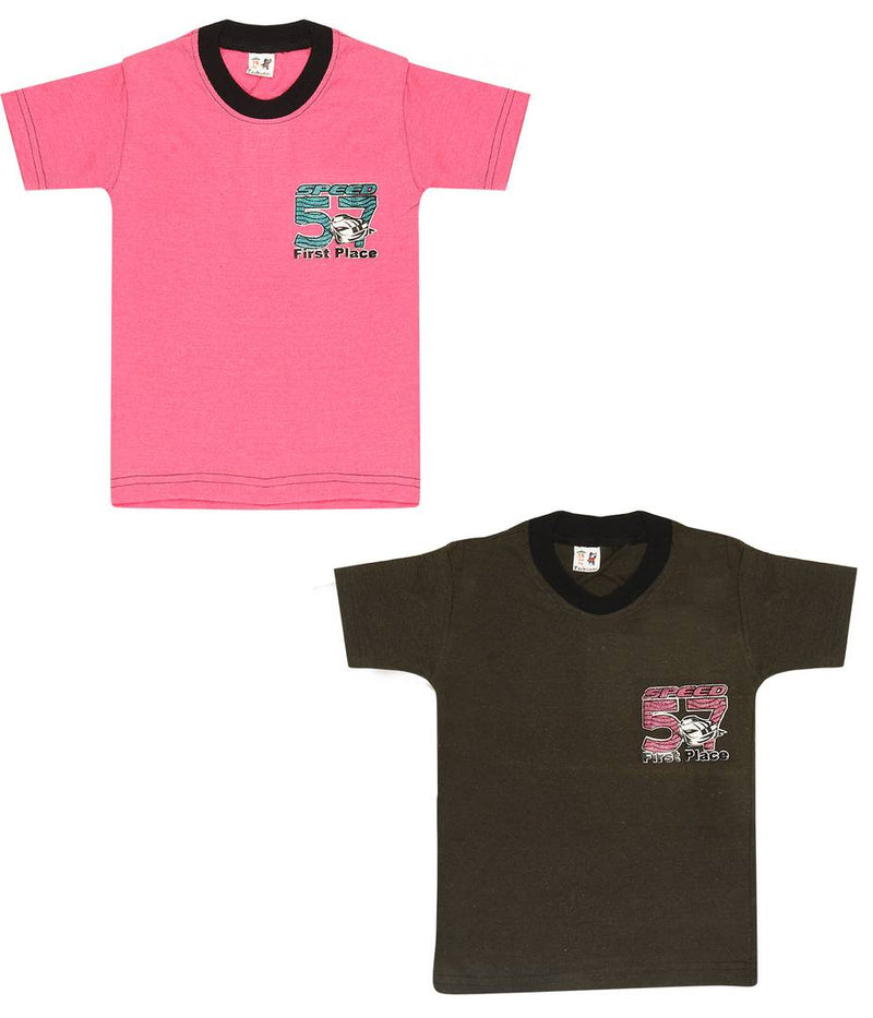 Combo of 2  Multicoloured Cotton Half Sleeves T-Shirt for Boy's