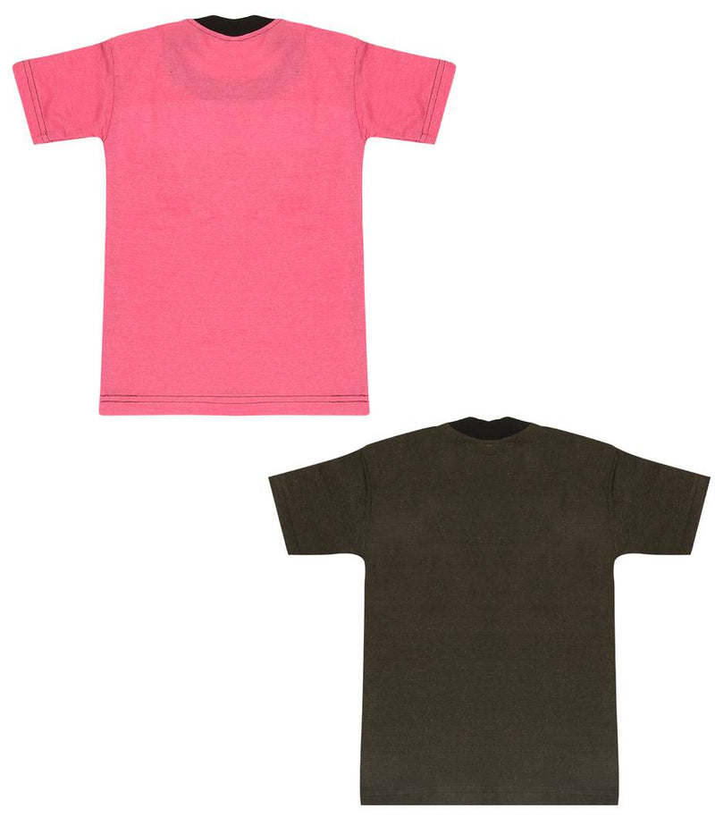 Combo of 2  Multicoloured Cotton Half Sleeves T-Shirt for Boy's