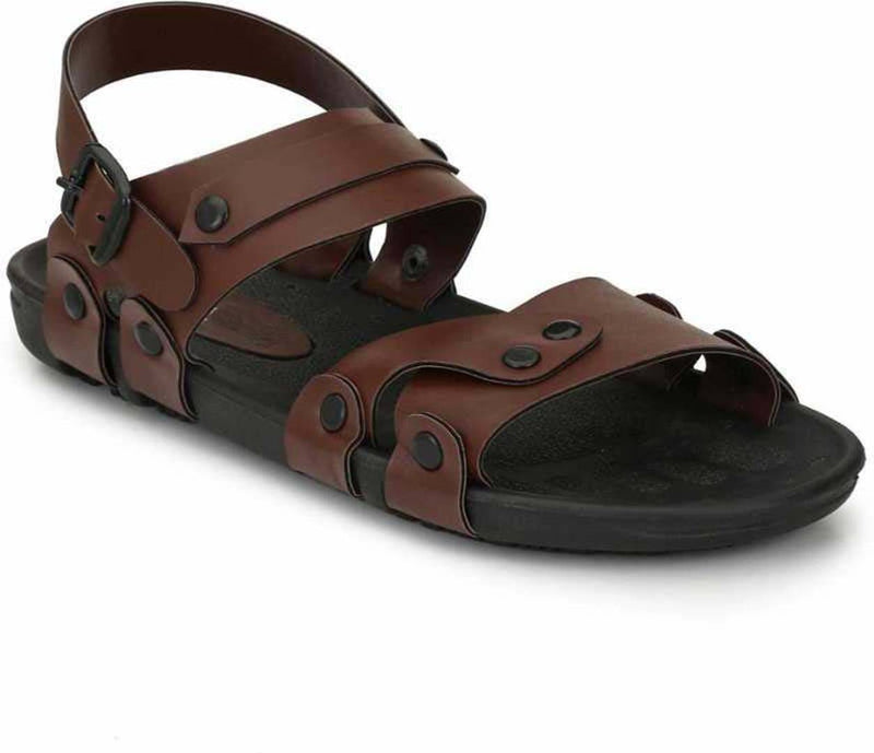 Trendy & Comfy Black Synthetic Leather Sandals for Men