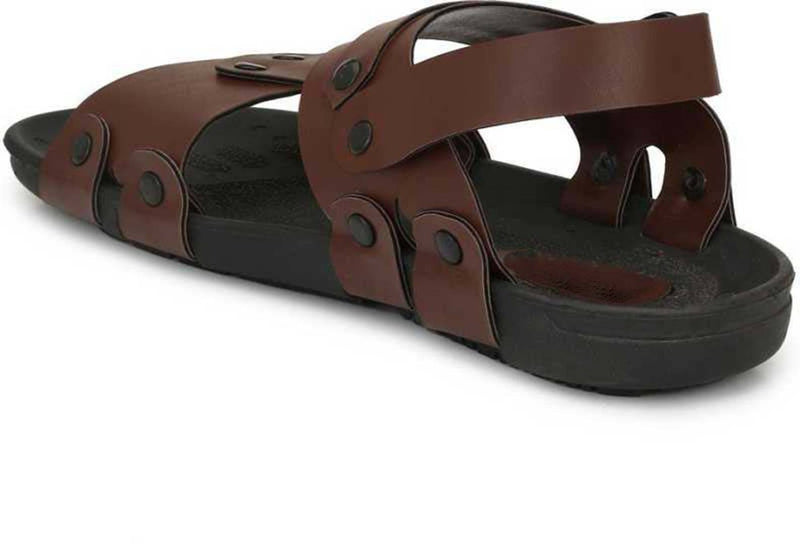 Trendy & Comfy Black Synthetic Leather Sandals for Men