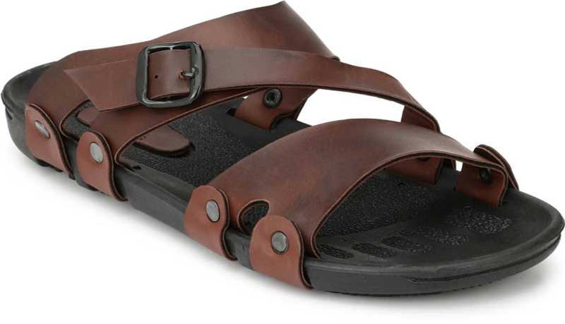 Trendy & Comfy Brown Synthetic Leather Sandals for Men