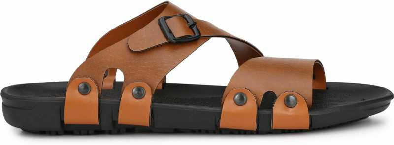 Trendy & Comfy Tan Synthetic Leather Sandals for Men